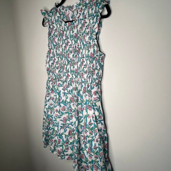 J. Crew Floral Flutter Sleeve Smock Mini Dress Size L - Picture 6 of 9